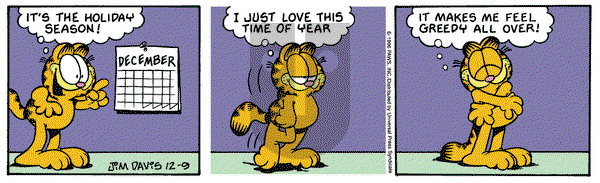 Garfield on Monday December 9, 1996 Comic Strip