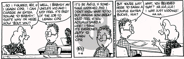 Luann on Saturday April 18, 1992 Comic Strip