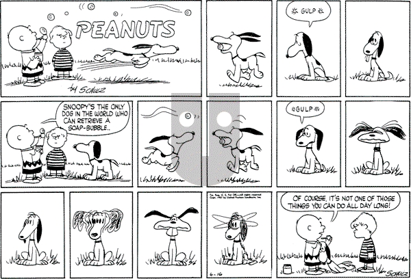 Peanuts - Sunday June 16, 1957 Comic Strip