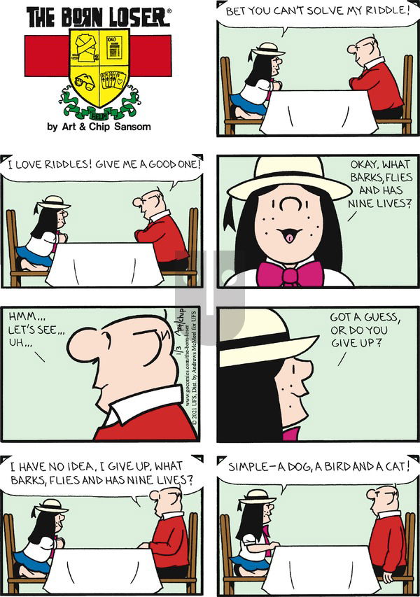 The Born Loser on Sunday January 3, 2021 Comic Strip