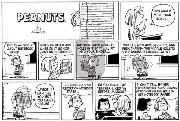Peanuts on Sunday January 19, 1992 Comic Strip