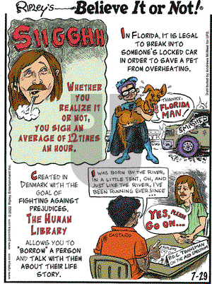 Ripley's Believe It or Not - Friday July 29, 2022 Comic Strip