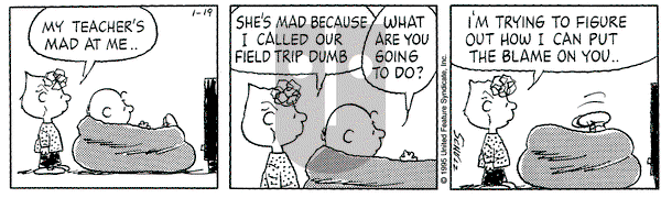 Peanuts on Thursday January 19, 1995 Comic Strip
