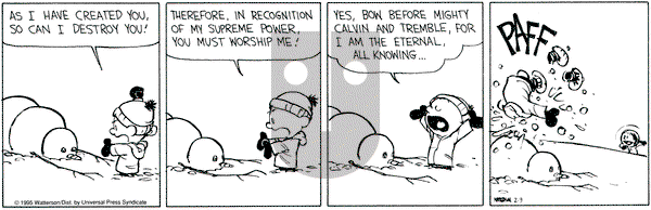 Calvin and Hobbes on Thursday February 9, 1995 Comic Strip