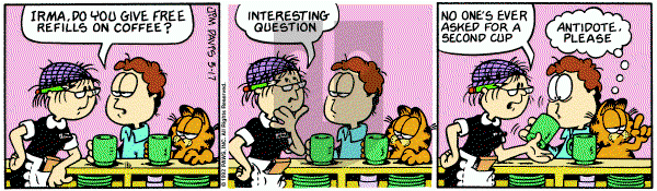 Garfield on Tuesday March 17, 1992 Comic Strip