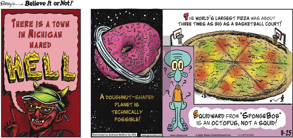 Ripley's Believe It or Not - Sunday September 25, 2022 Comic Strip
