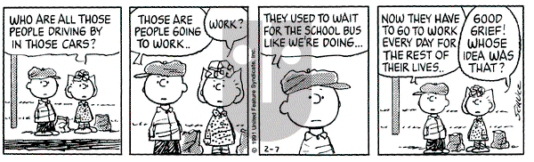 Peanuts on Thursday February 7, 1991 Comic Strip