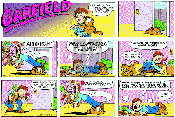 Garfield on Sunday April 22, 1990 Comic Strip