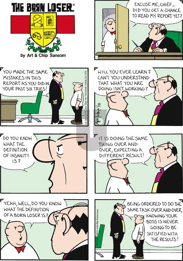 The Born Loser on Sunday January 18, 2015 Comic Strip