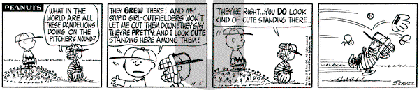 Peanuts on Monday April 5, 1965 Comic Strip