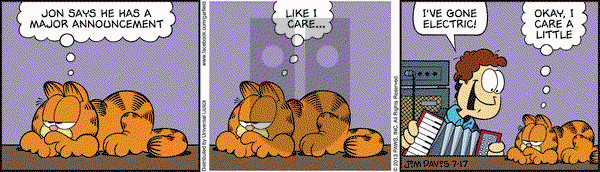 Garfield on Wednesday July 17, 2013 Comic Strip