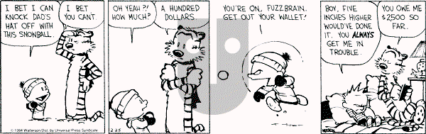 Calvin and Hobbes - Friday February 25, 1994 Comic Strip