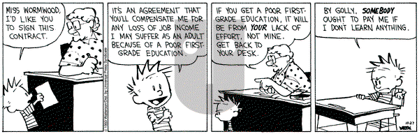 Calvin and Hobbes on Wednesday October 27, 1993 Comic Strip