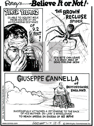 Ripley's Believe It or Not on Tuesday October 5, 2004 Comic Strip
