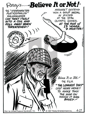 Ripley's Believe It or Not on Thursday April 17, 1997 Comic Strip