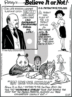 Ripley's Believe It or Not on Tuesday November 17, 1998 Comic Strip