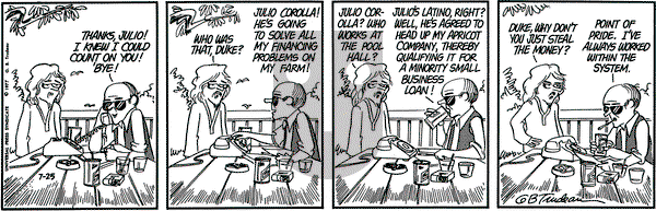 Doonesbury on Monday July 25, 1977 Comic Strip