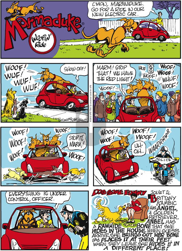 Marmaduke on Sunday January 15, 2012 Comic Strip