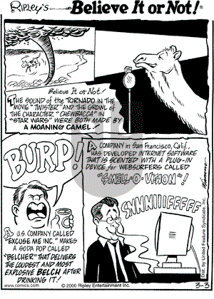 Ripley's Believe It or Not on Friday March 3, 2000 Comic Strip