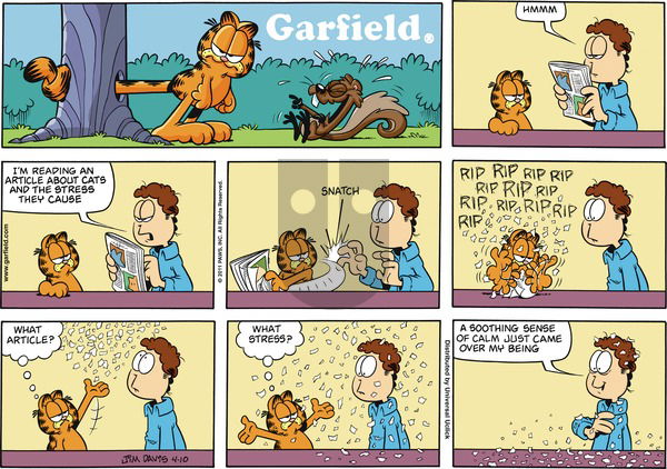 Garfield - Sunday April 10, 2011 Comic Strip