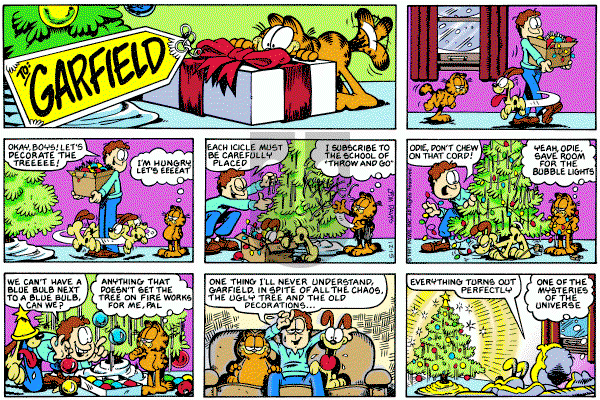 Garfield on Sunday December 15, 1991 Comic Strip