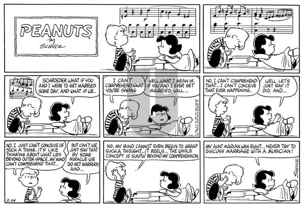Peanuts on Sunday February 24, 1963 Comic Strip