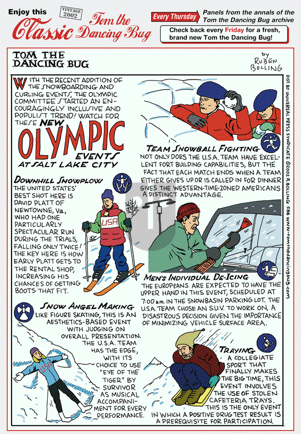 Tom the Dancing Bug on Thursday February 6, 2014 Comic Strip