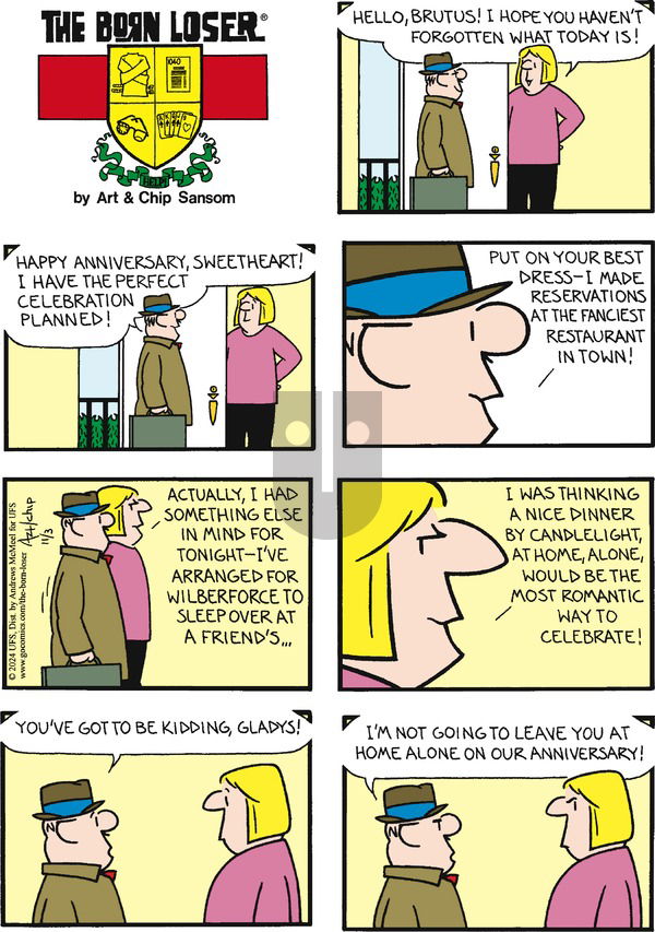 The Born Loser on Sunday November 3, 2024 Comic Strip