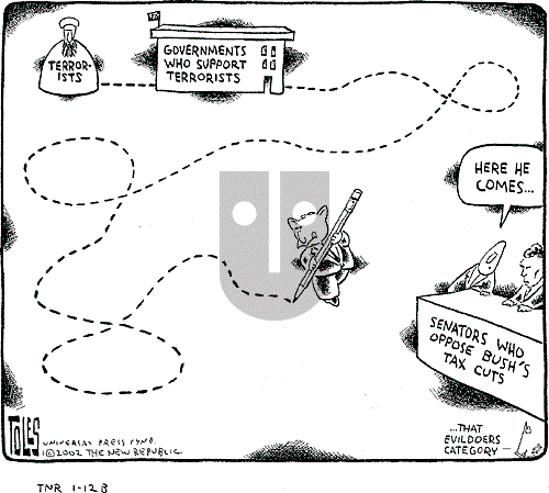 Tom Toles on Monday January 14, 2002 Comic Strip