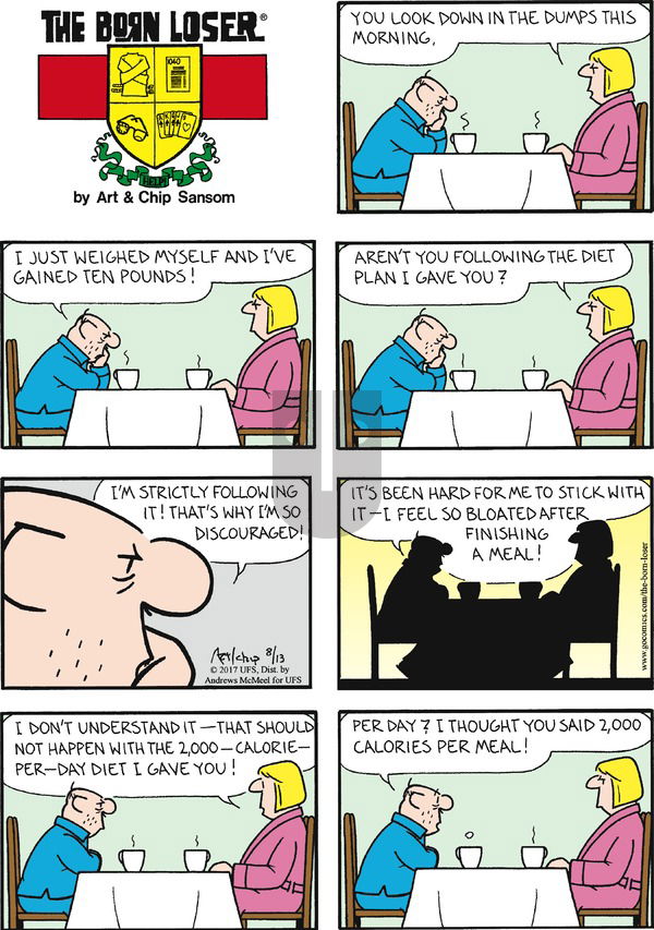 The Born Loser on Sunday August 13, 2017 Comic Strip