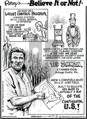 Ripley's Believe It or Not on Wednesday October 6, 2004 Comic Strip