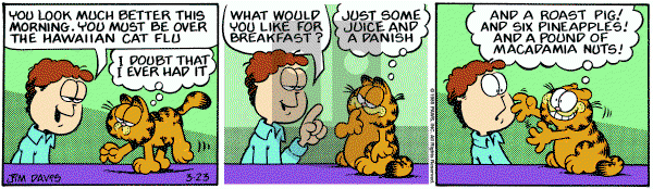 Garfield on Saturday March 23, 1985 Comic Strip