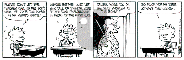 Calvin and Hobbes on Thursday April 9, 1987 Comic Strip