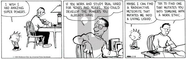 Calvin and Hobbes on Monday February 14, 1994 Comic Strip