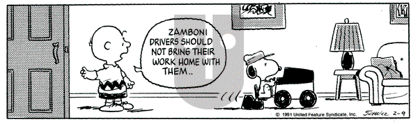 Peanuts on Saturday February 9, 1991 Comic Strip