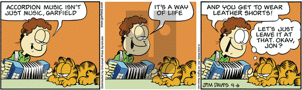 Garfield on Saturday April 6, 2002 Comic Strip