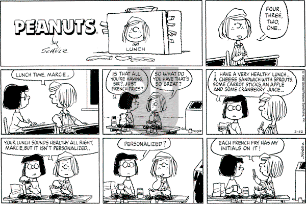 Peanuts - Sunday February 12, 1989 Comic Strip