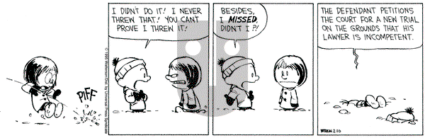 Calvin and Hobbes on Friday February 10, 1995 Comic Strip