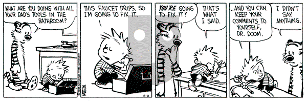 Calvin and Hobbes on Monday August 8, 1988 Comic Strip