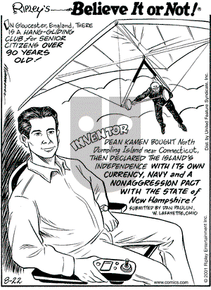 Ripley's Believe It or Not on Wednesday August 22, 2001 Comic Strip