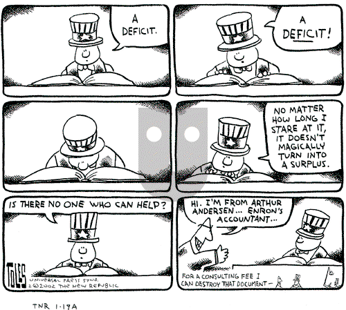 Tom Toles on Saturday January 19, 2002 Comic Strip