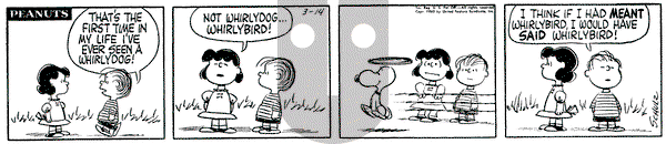 Peanuts on Monday March 14, 1960 Comic Strip