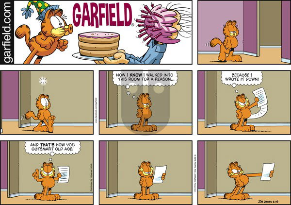 Garfield - Sunday June 19, 2016 Comic Strip