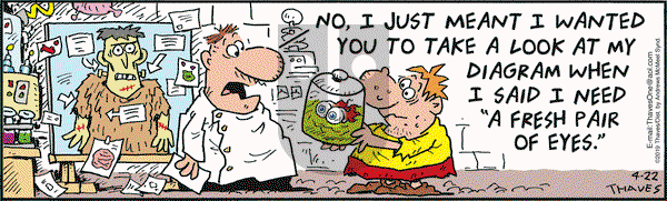 Frank and Ernest on Monday April 22, 2019 Comic Strip