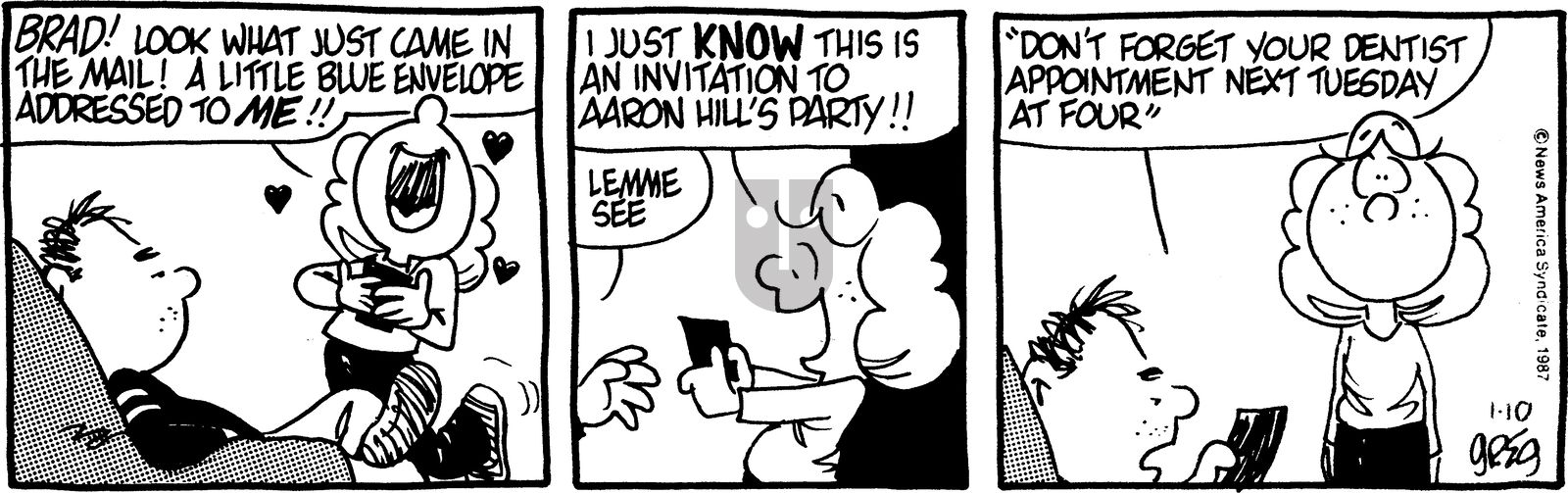 Luann - Saturday January 10, 1987 Comic Strip