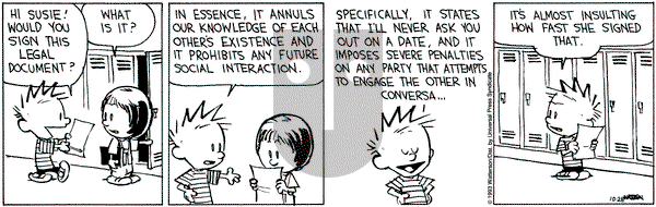 Calvin and Hobbes on Thursday October 28, 1993 Comic Strip