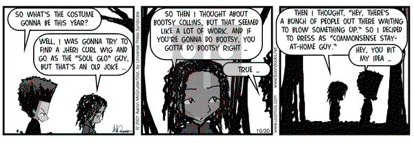 The Boondocks on Tuesday October 30, 2001 Comic Strip