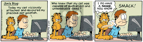 Garfield - Tuesday April 20, 2010 Comic Strip