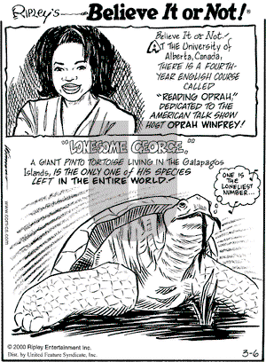 Ripley's Believe It or Not on Monday March 6, 2000 Comic Strip