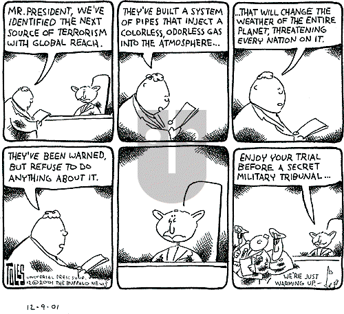 Tom Toles - Sunday December 9, 2001 Comic Strip